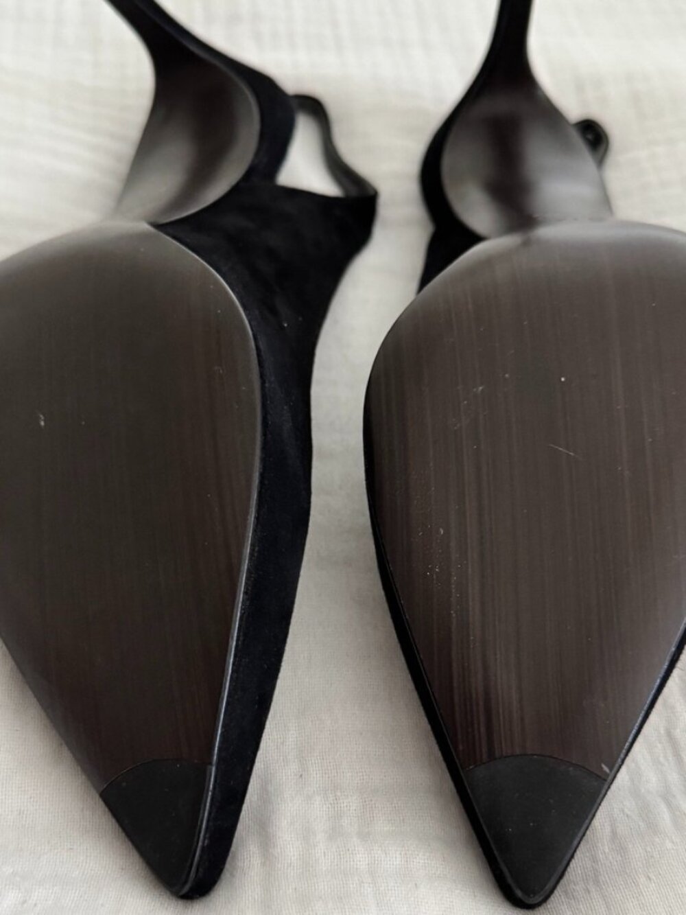 Stuart Weitzman Black Suede Slingback Heels,New, High Quality, Size: 8.5 - Picture 7 of 9